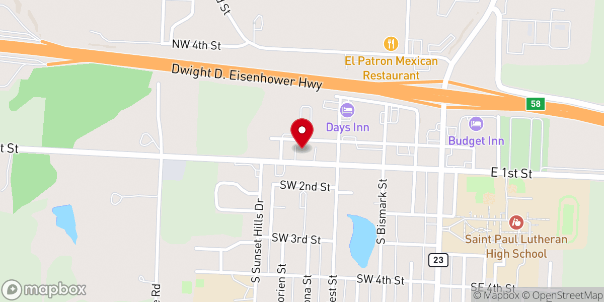 Map showing location of Concordia Baptist Church - Food Distribution Center
