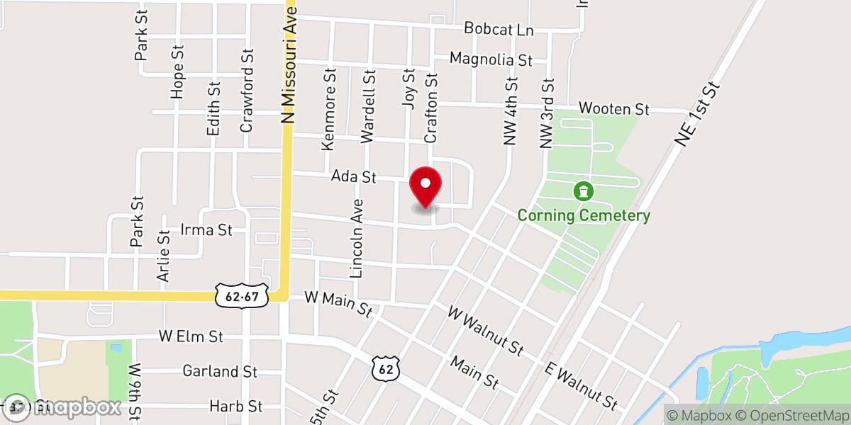 Map showing location of Calvary Baptist Church
