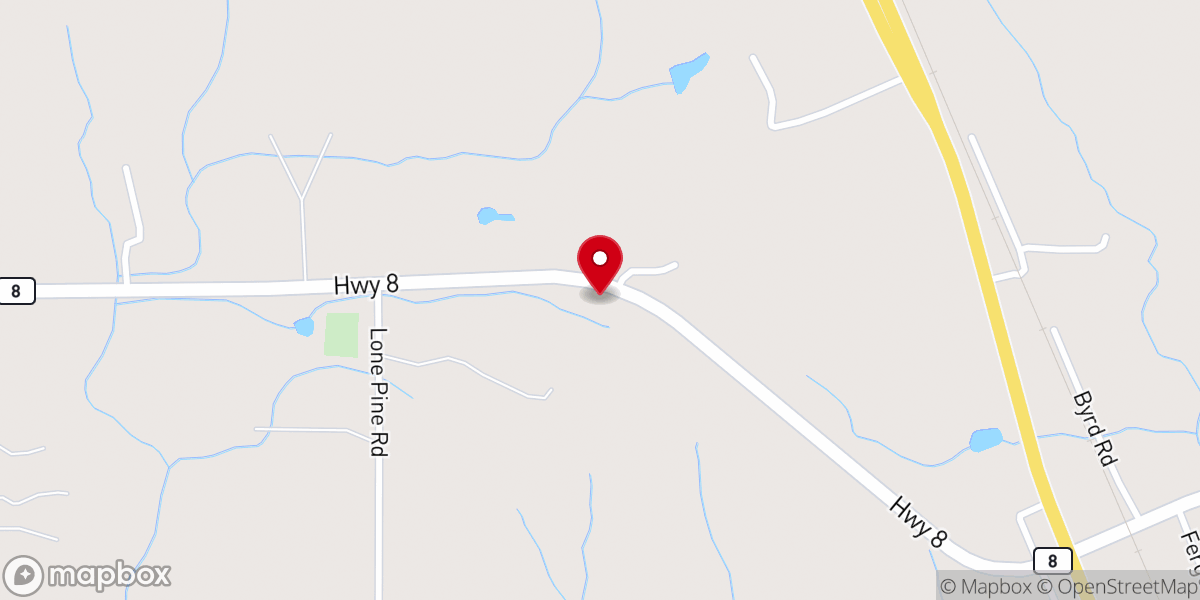 Map showing location of Grant Parish Fire Dept.