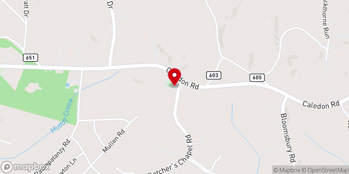 Map showing location of Fletcher's Chapel United