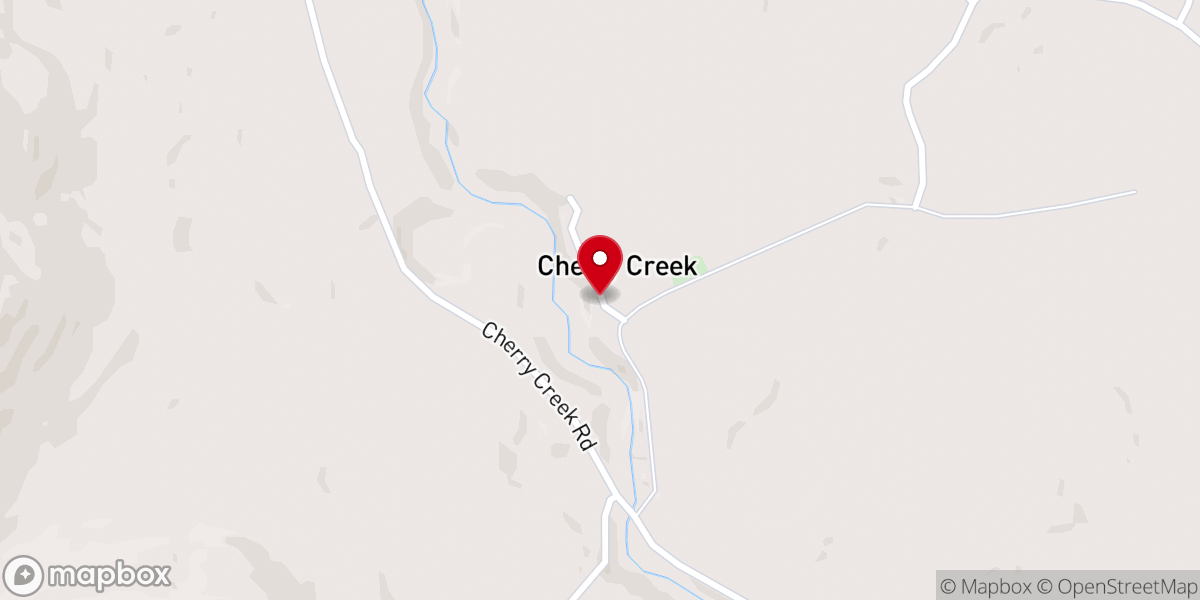 Map showing location of Cherry Creek Baptist Chapel