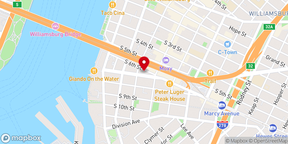 Map showing location of Congregation Mosha Ben Aron Yida