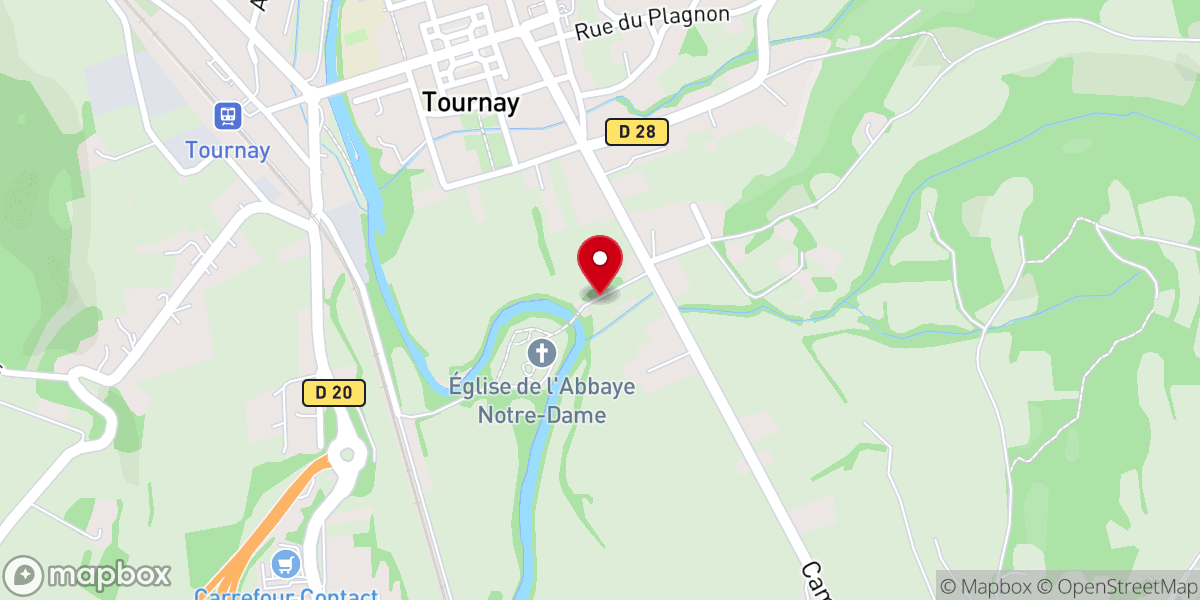 Map showing location of Abbaye Notre-Dame de Tournay