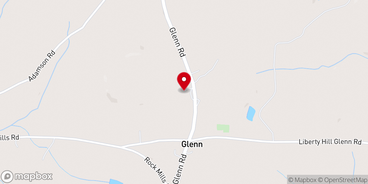 Map showing location of Glenn Missionary Baptist Church