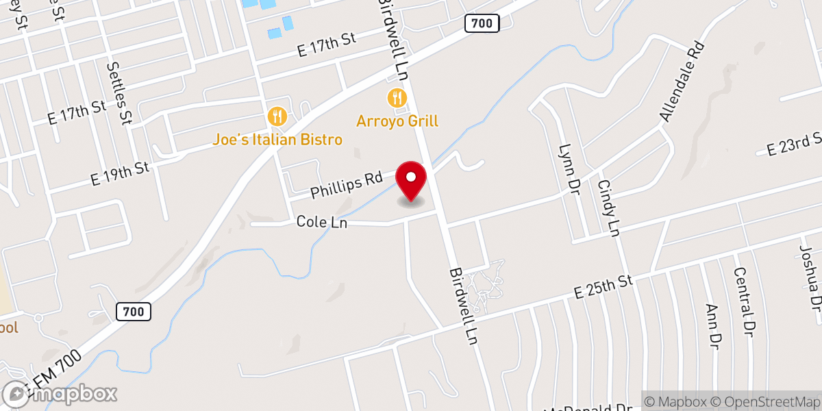 Map showing location of Cedar Ridge Church of Christ