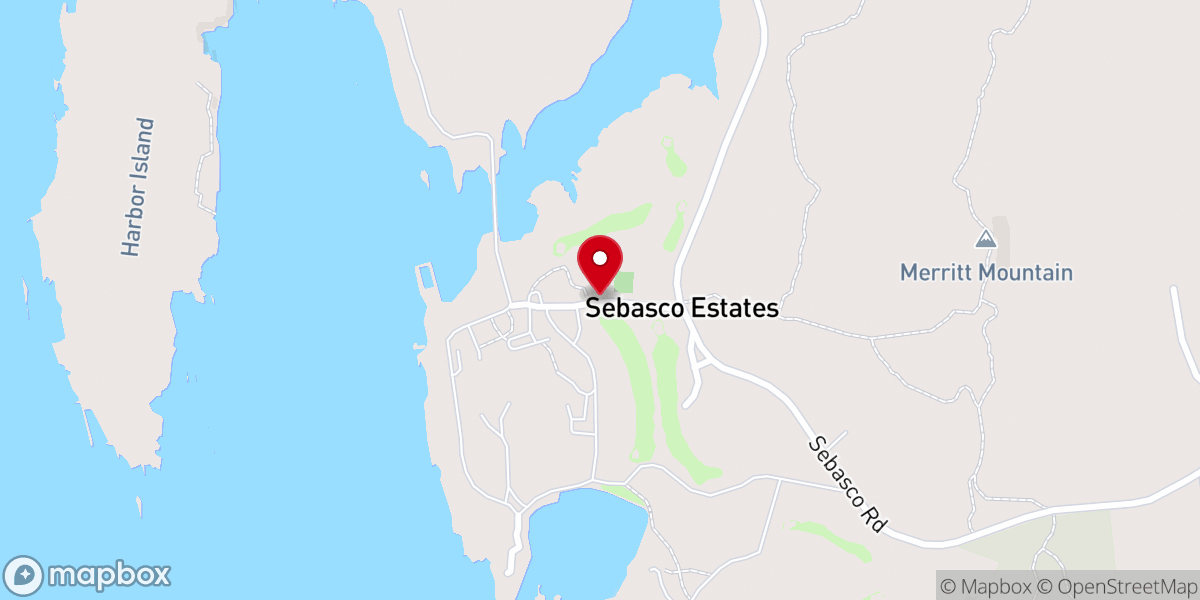 Map showing location of Sebasco Estates