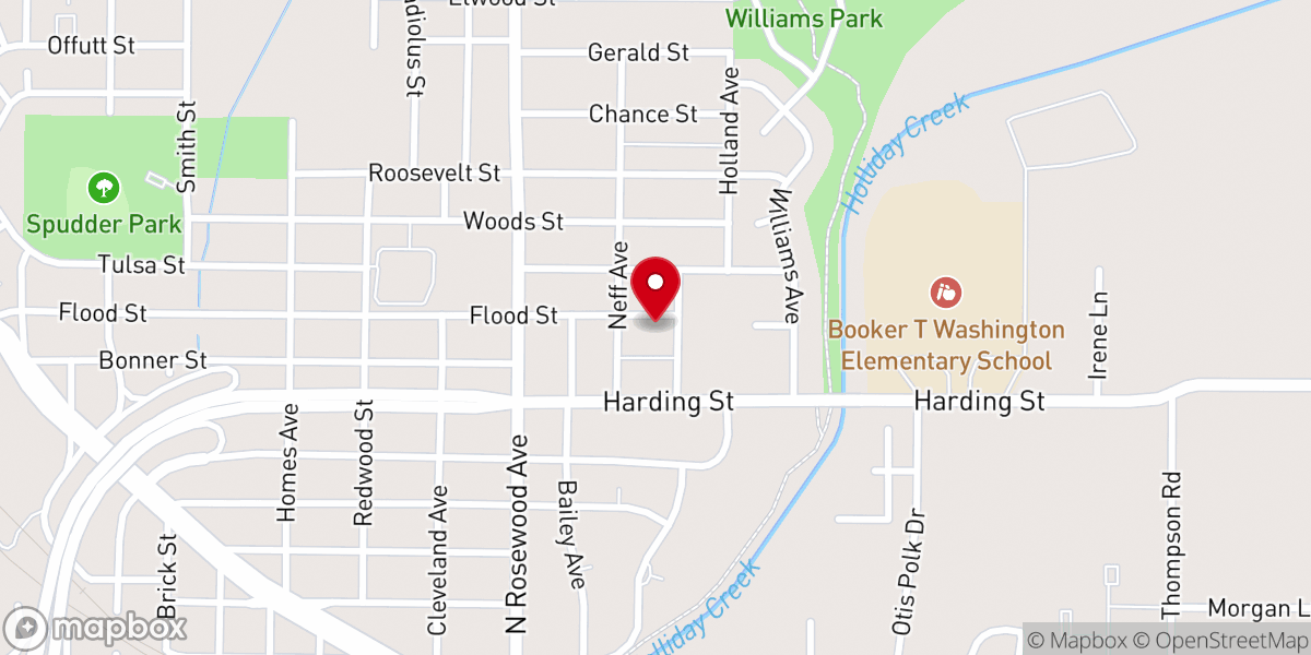 Map showing location of Saint Johns Baptist Church