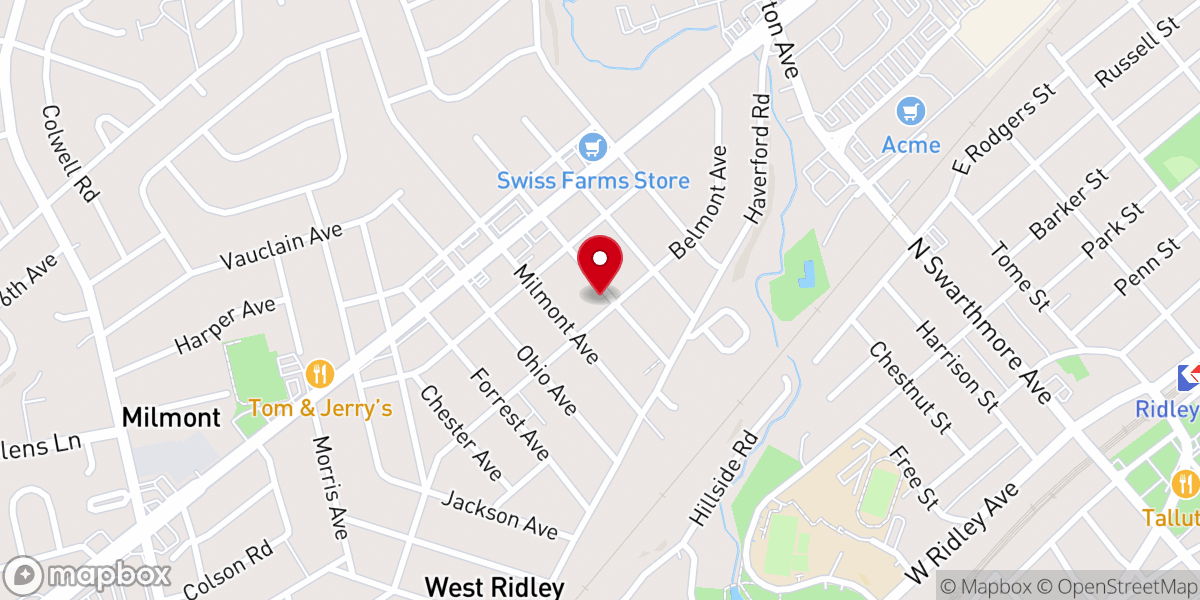 Map showing location of Our Lady of Peace Rectory & Parish Office