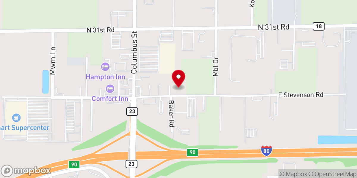 Map showing location of Harvest Baptist Church