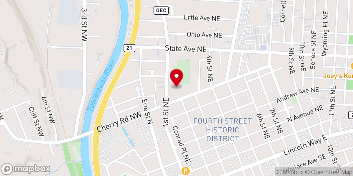 Map showing location of Saint Mary's Parish of Massillon