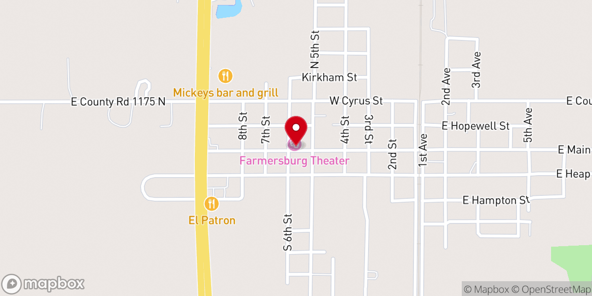Map showing location of Farmersburg Church of Christ