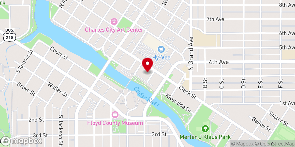 Map showing location of First Baptist Church