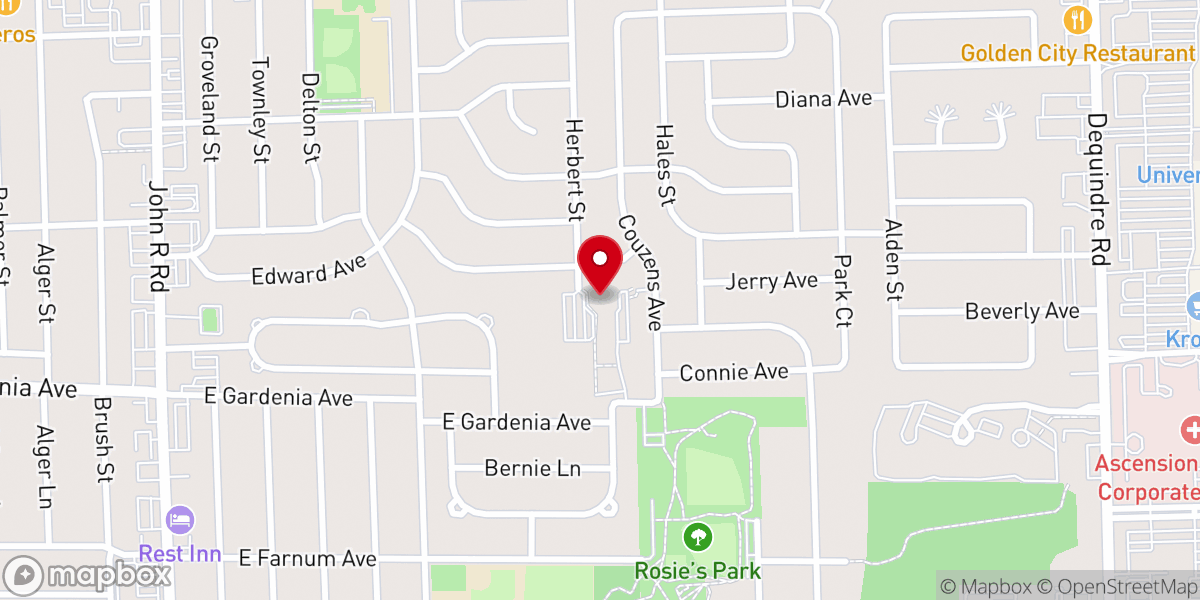 Map showing location of St. Vincent Ferrer Catholic Church