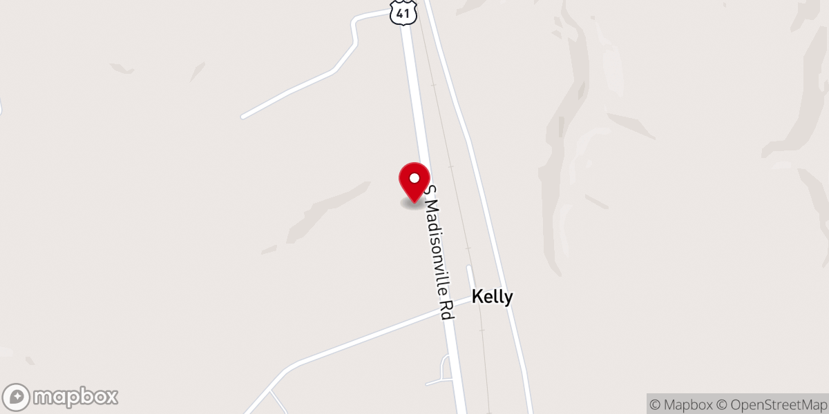 Map showing location of Kelly Baptist Church