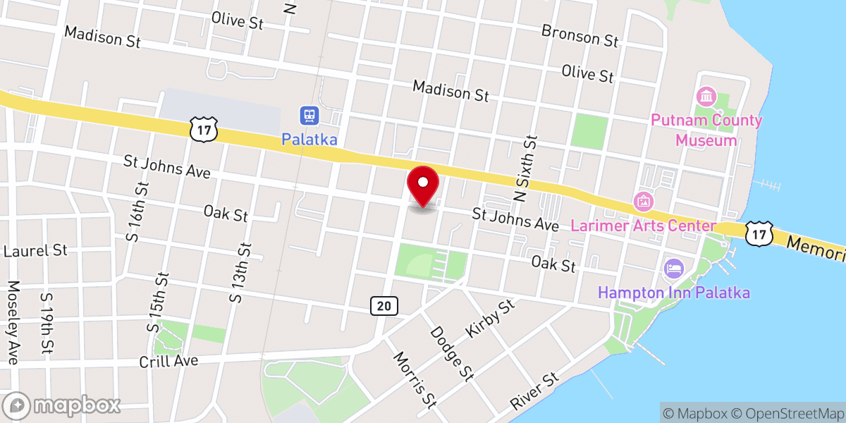 Map showing location of St. Mary's Episcopal Church
