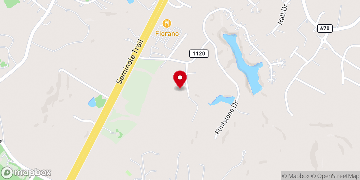 Map showing location of Blue Ridge Community Church