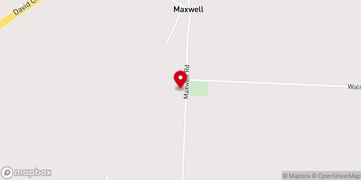 Map showing location of Maxwell Baptist Church