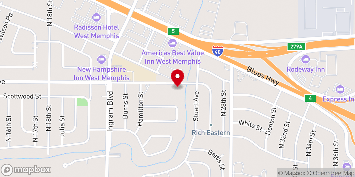 Map showing location of United Fellowship M.B. Church