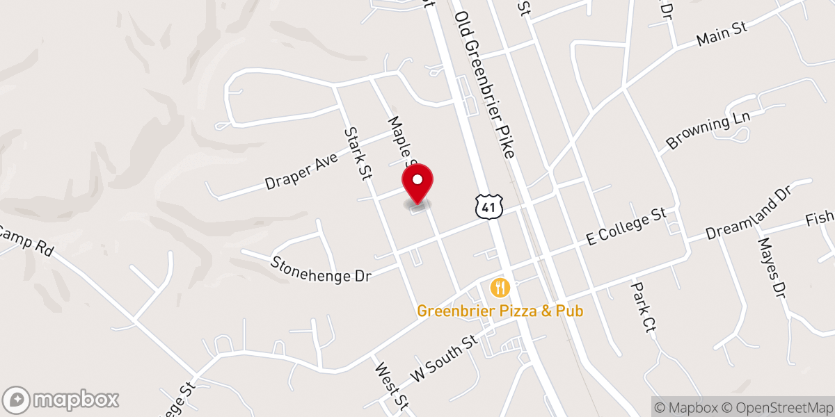 Map showing location of Greenfield Missionary Baptist Church