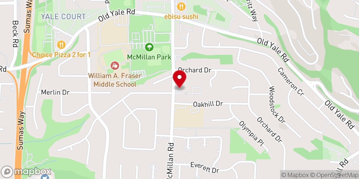 Map showing location of Abbotsford Church of the Nazarene