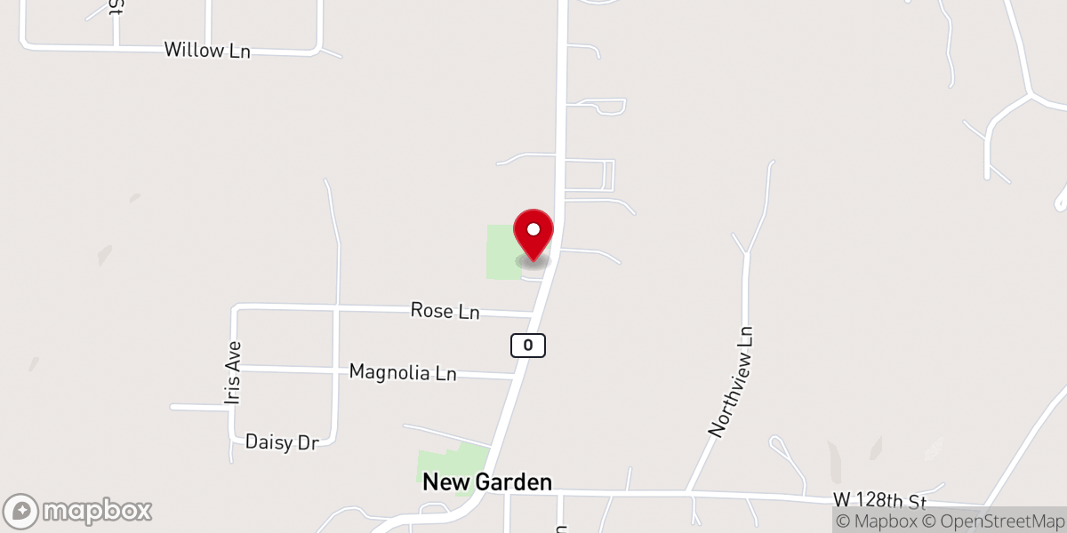 Map showing location of North New Garden Primitive Baptist Church