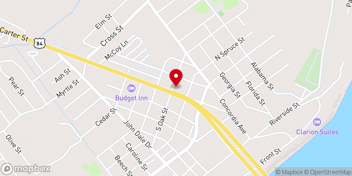 Map showing location of Concordia Parish Farmer's Market