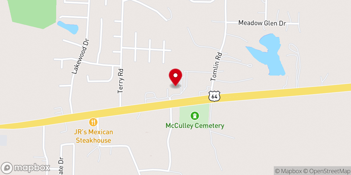 Map showing location of Oakland First Baptist Church