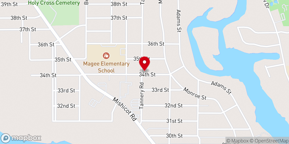 Map showing location of Our Savior Evangelical Lutheran Church