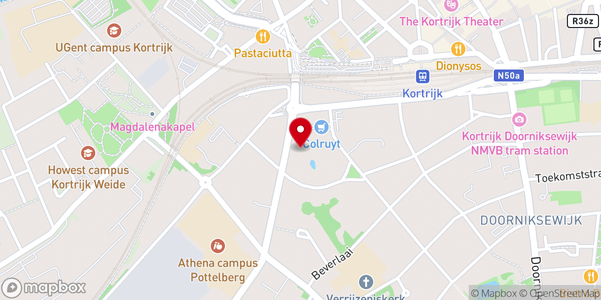 Map showing location of Heilige Damiaankerk