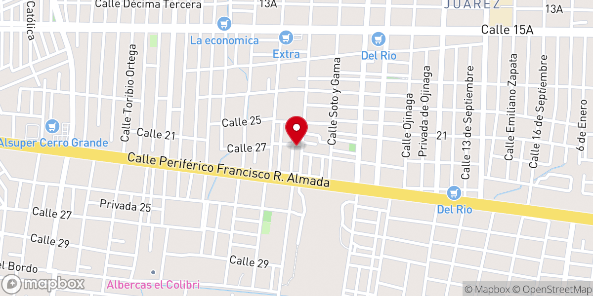 Map showing location of San Judas Tadeo