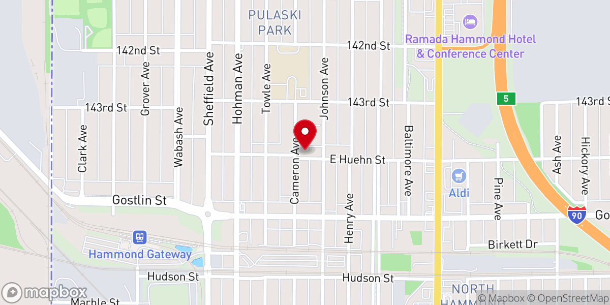 Map showing location of Saint Casimir Church