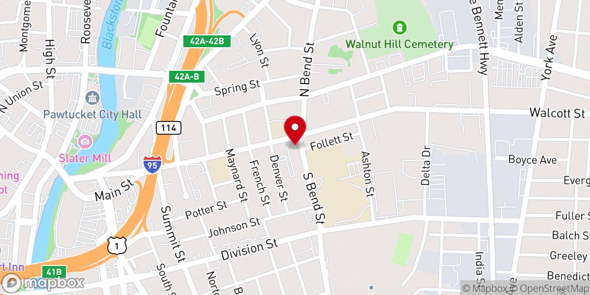 Map showing location of Holy Family Parish - Food Pantry