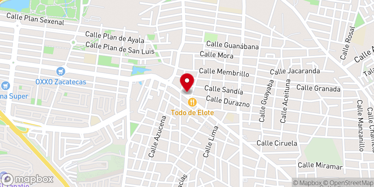Map showing location of Centro Cristiano Agape Guadalajara
