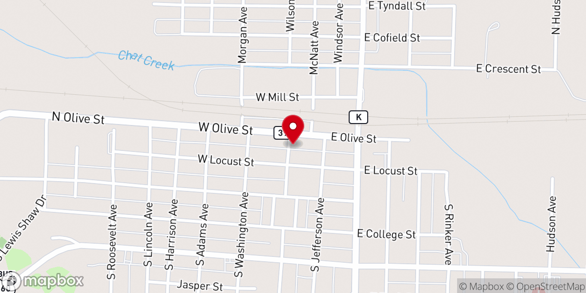 Map showing location of KVC Missouri Aurora