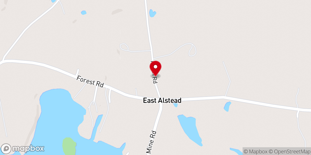 Map showing location of East Alstead Second Congregational Church