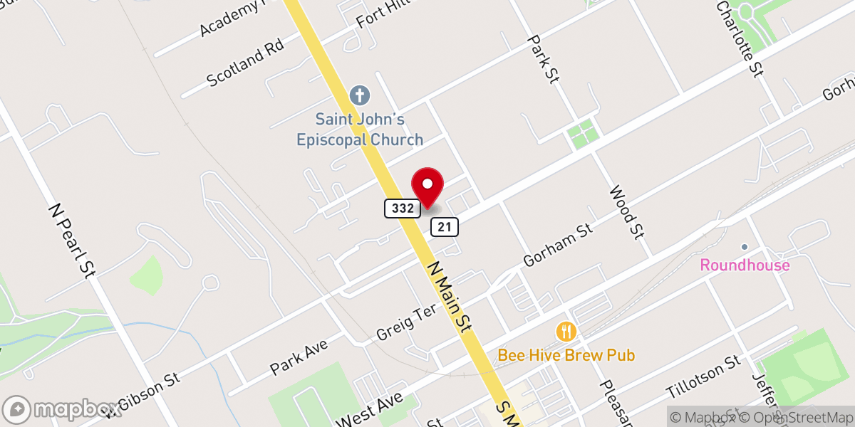 Map showing location of St. Mary's Church
