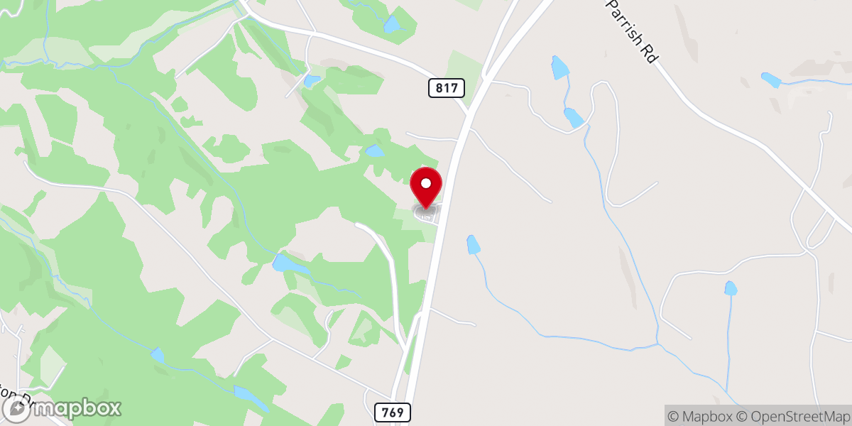 Map showing location of Liberty Baptist Church