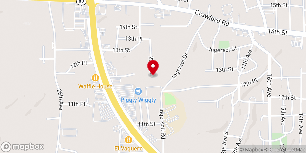 Map showing location of Russell Woods Congregational Christian Church