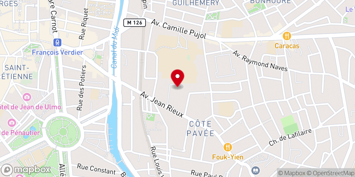 Map showing location of 33 Av. Jean Rieux Couvent des Carmes