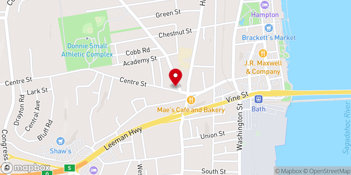 Map showing location of Church of the Nazarene