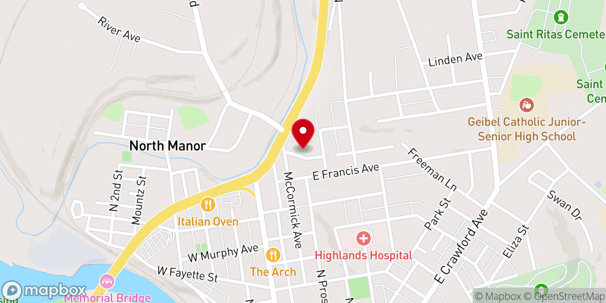 Map showing location of Rocky Mt Baptist Church