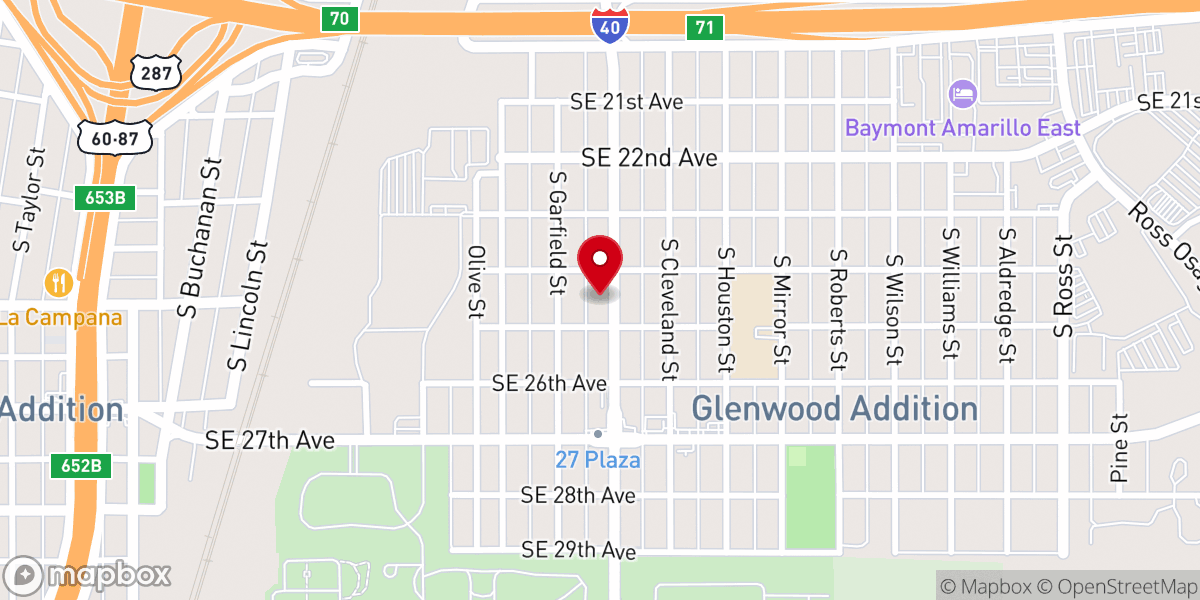 Map showing location of Glenwood Church