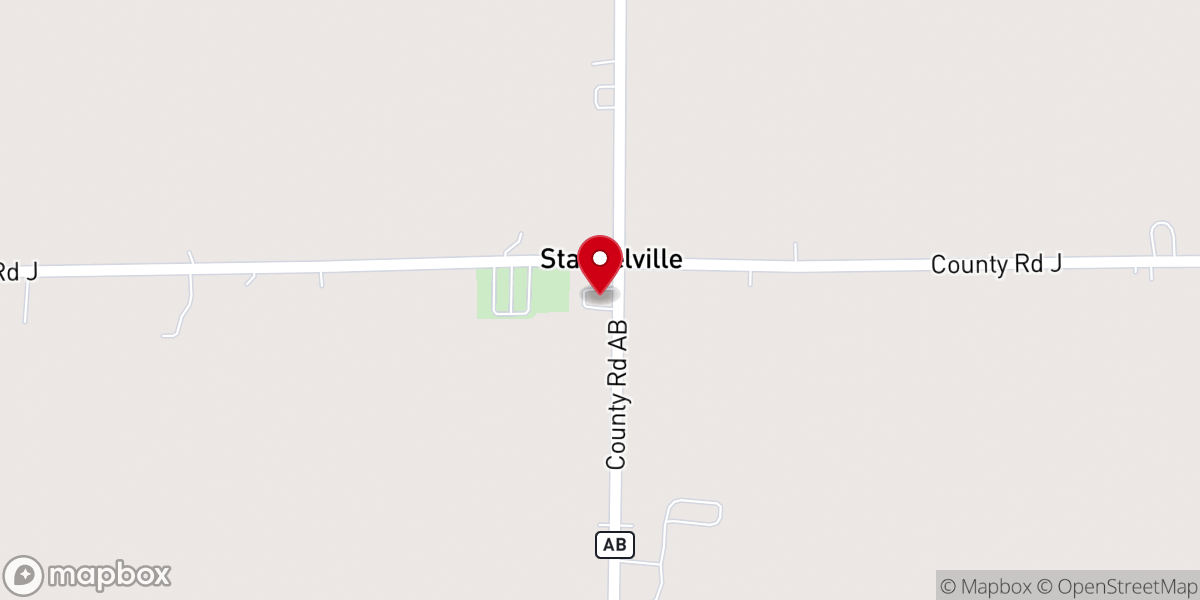Map showing location of St. Lawrence Catholic Church (Stangelville, Wisconsin)