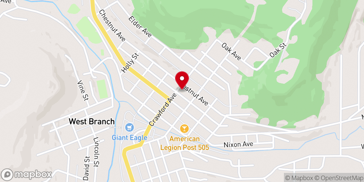 Map showing location of St John United Methodist Church