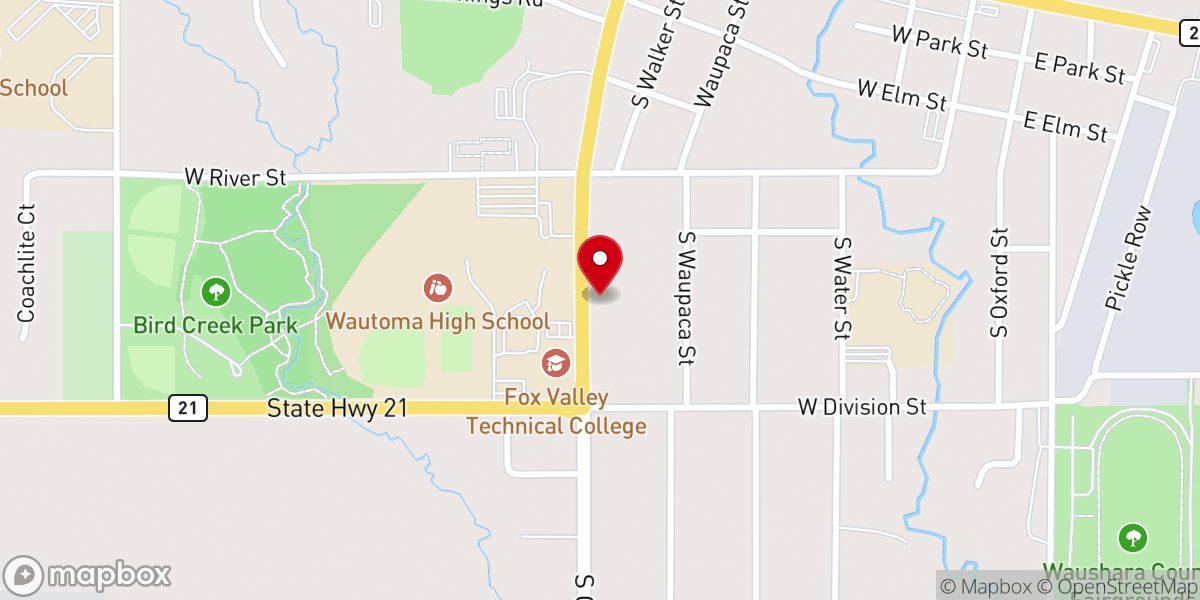 Map showing location of Wautoma Spanish Seventh-Day Adventist Church