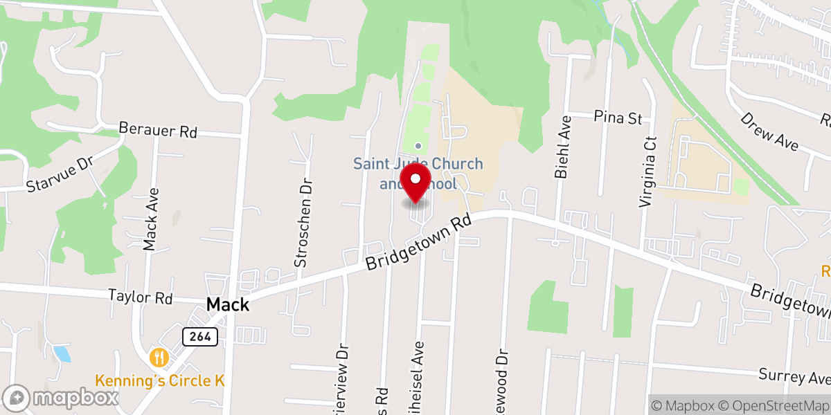 Map showing location of St Jude Catholic Church