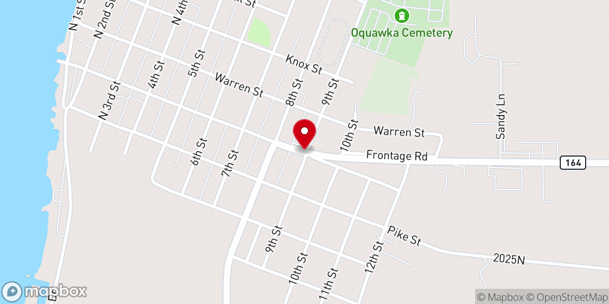 Map showing location of Oquawka Township Office