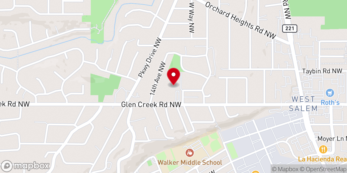 Map showing location of West Salem Christian Church