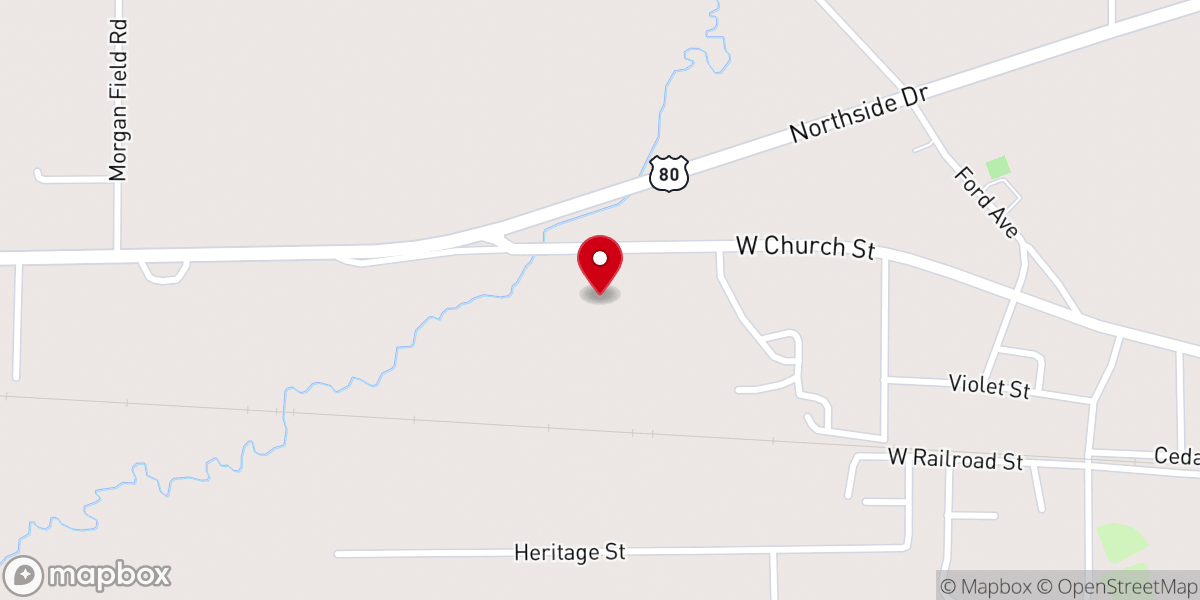 Map showing location of New Testament Baptist Church