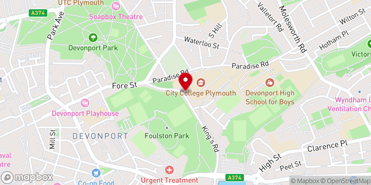 Map showing location of Deeper Life Bible Church, Plymouth